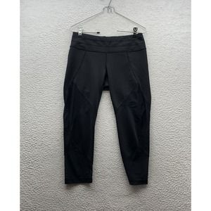 Athleta Capri Leggings Womens Small‎ S Black Sheer Mesh Activewear Athleisure